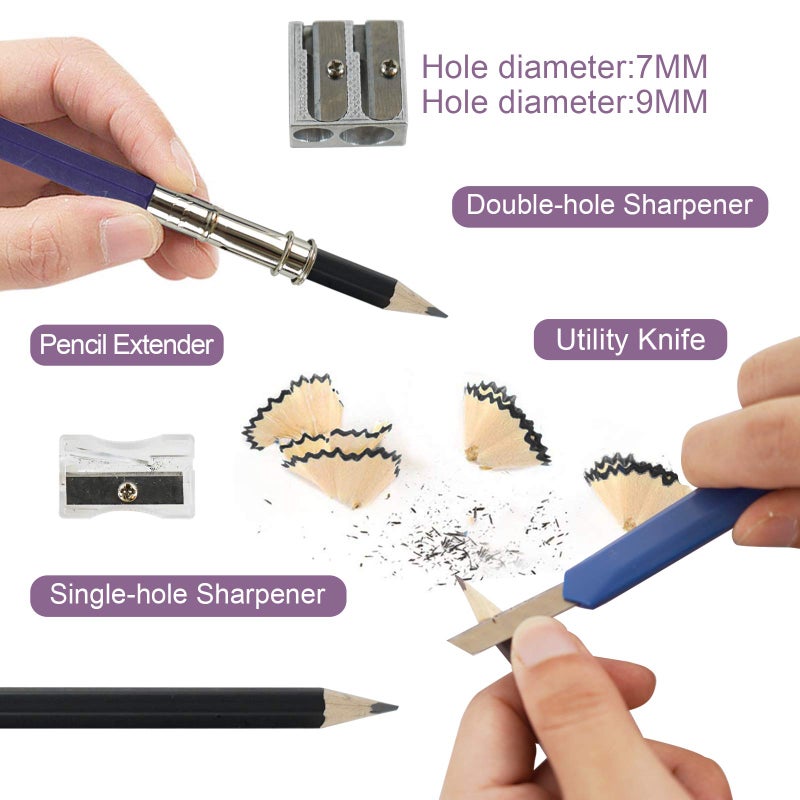 Tavolozza Fine Arts Tavolozza Drawing Art Pencils Set, 34 Pack Professional Drawing and Sketch Pencil Set in Soft-Sided Art Portfolio Storage Bags for Kids, Teens and Adults. - Image 5